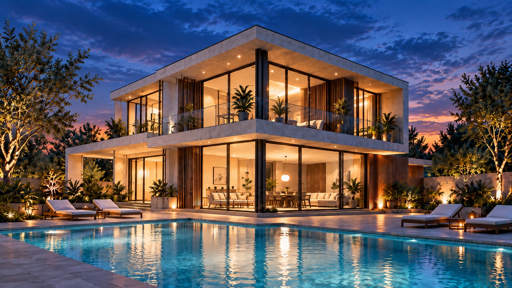 Render hoàn thiện ngoại thất biệt thự hiện đại
